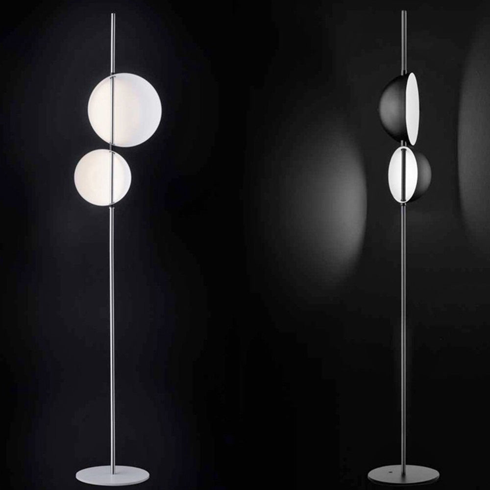Mira Design Lampadaire Rond Moderne Métal Noir/Or Bureau/Chambre