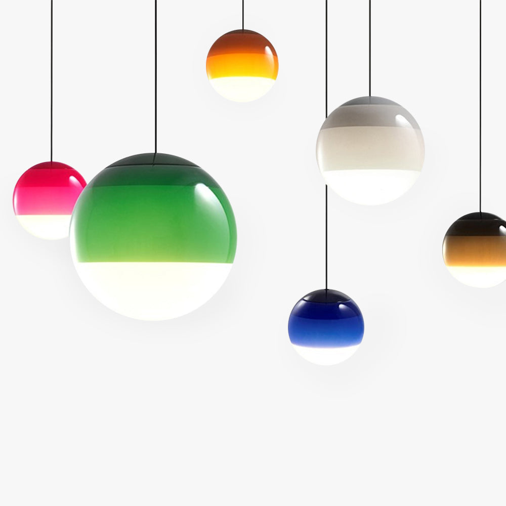 Edith Suspension Bulle Moderne Verre. Noir/Gris/Bleu/Rose. Salon - Neutralighting