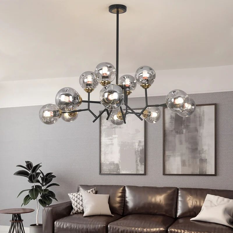 Valentina Moderne Nordique Suspension Métal Verre Salon Chambre à Coucher