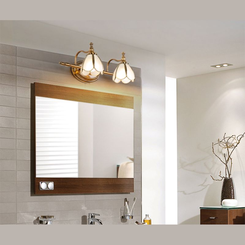 Ray Applique Murale Fleur Vintage, Métal/Verre, Jaune/Blanc - Neutralighting