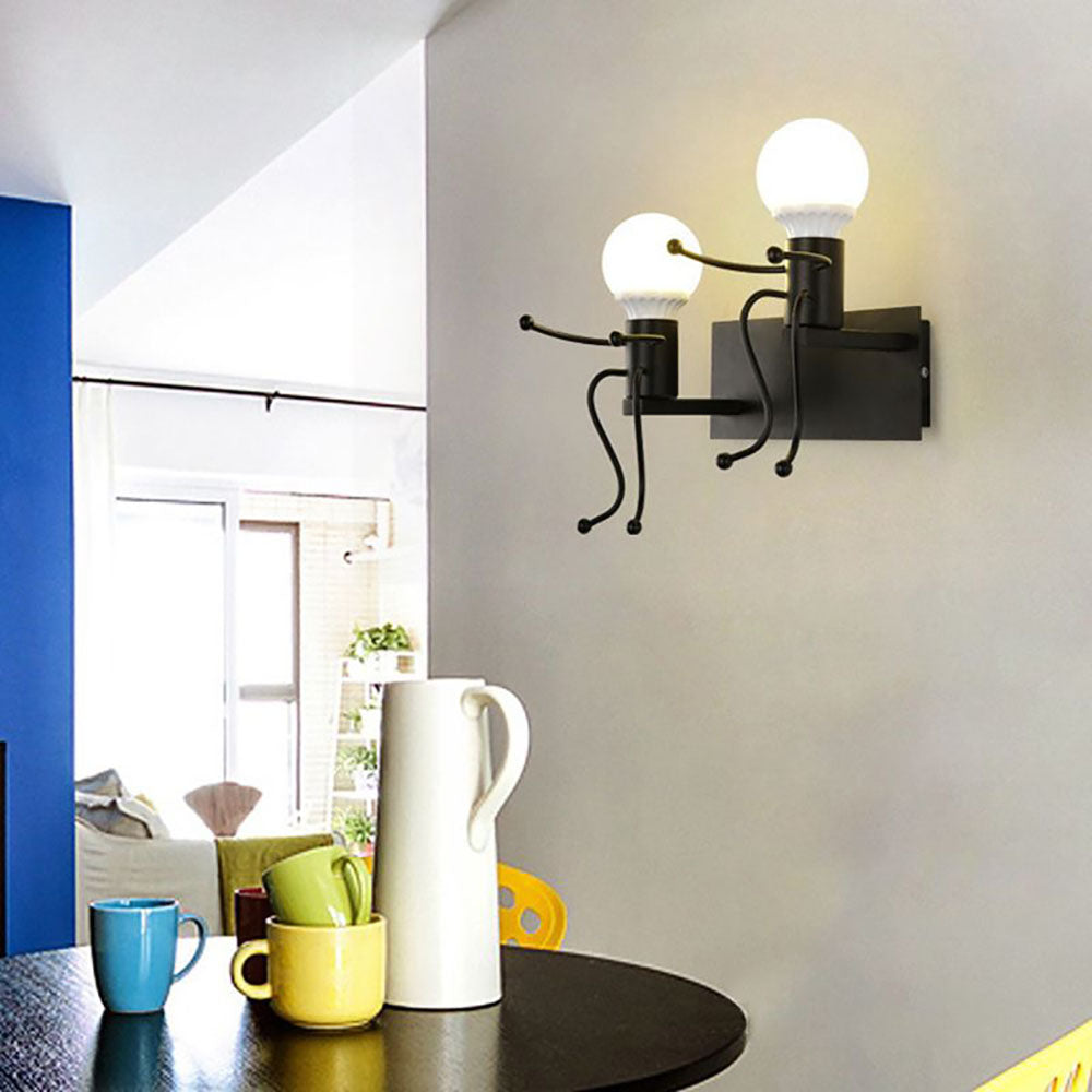 Luxo Applique Murale Design Italien LED Métal Noir/Blanc Chambre à Coucher/Salon - Neutralighting