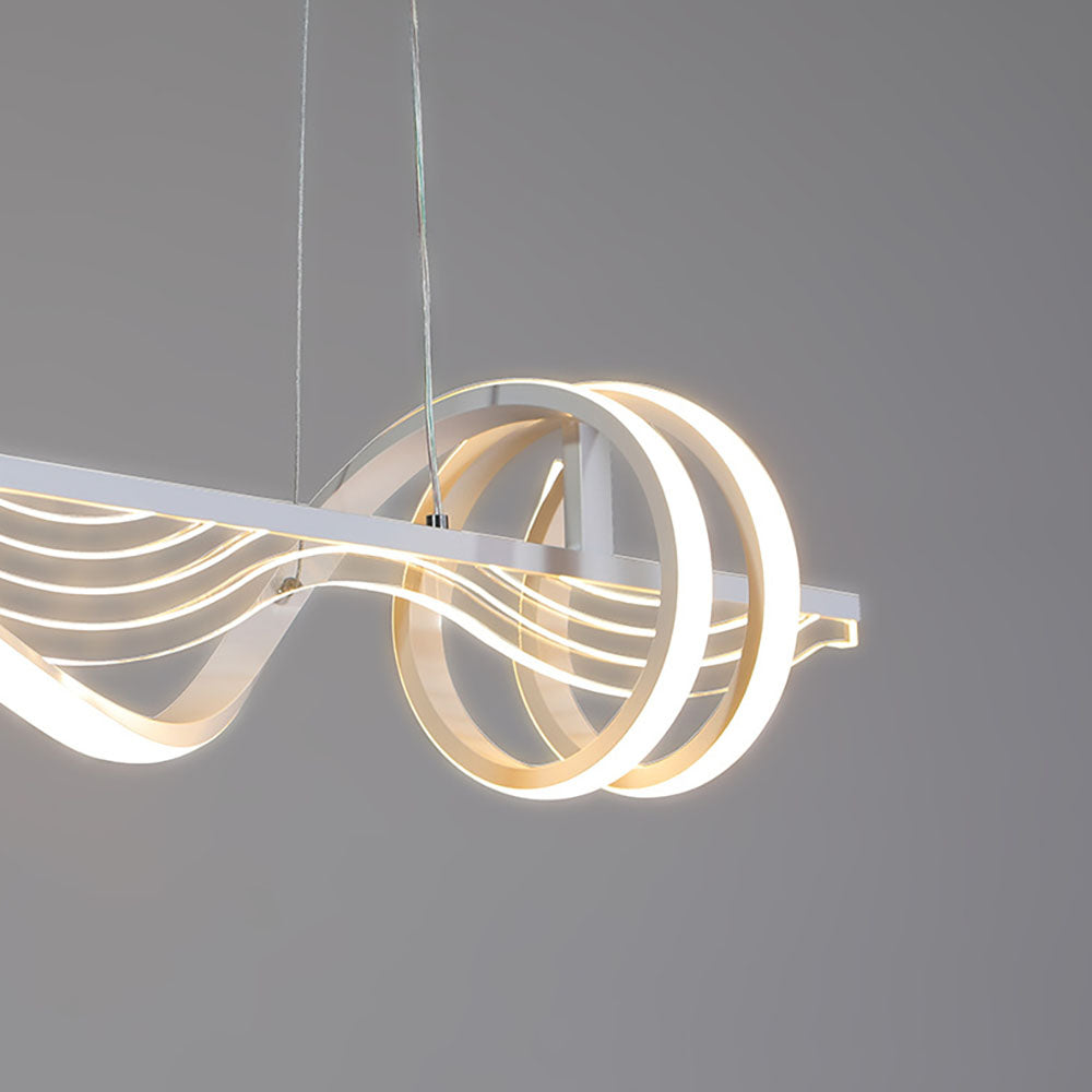 Arisha Style Géométrique Contemporain Linéaire Métal Suspension Blanc/Noir - Neutralighting