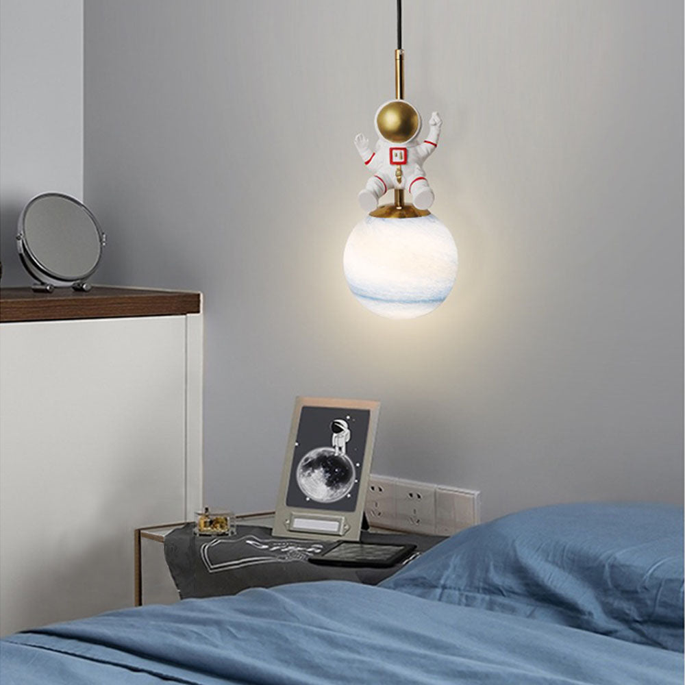 Aria Suspesion Globe Moderne, Metal/Verre, Blanc/Bleu, Chambre - Neutralighting