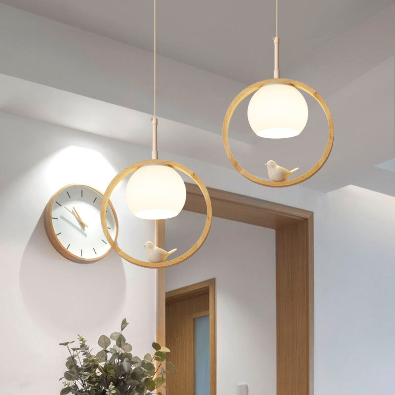 Alixor Suspension Rond Nordique. Bois/Métal. Bois. Chambre