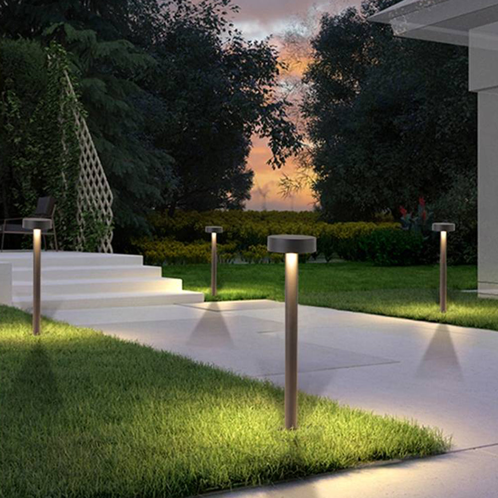 Ray Rond Moderne LED Lampadaire Extérieure Noir Métal/Verre Allée - Neutralighting