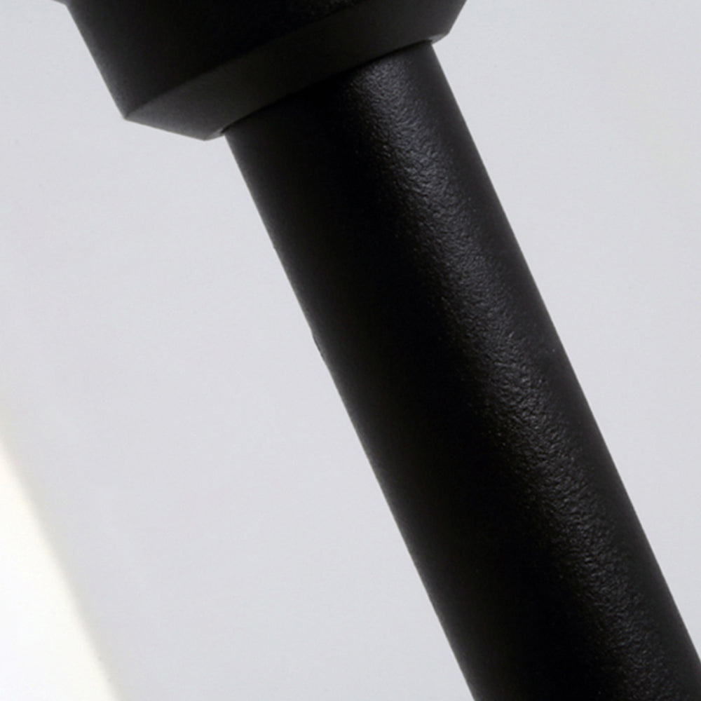 Ray Ronde Moderne Lampadaire Noir Métal/Marbre Noir Extérieur - Neutralighting