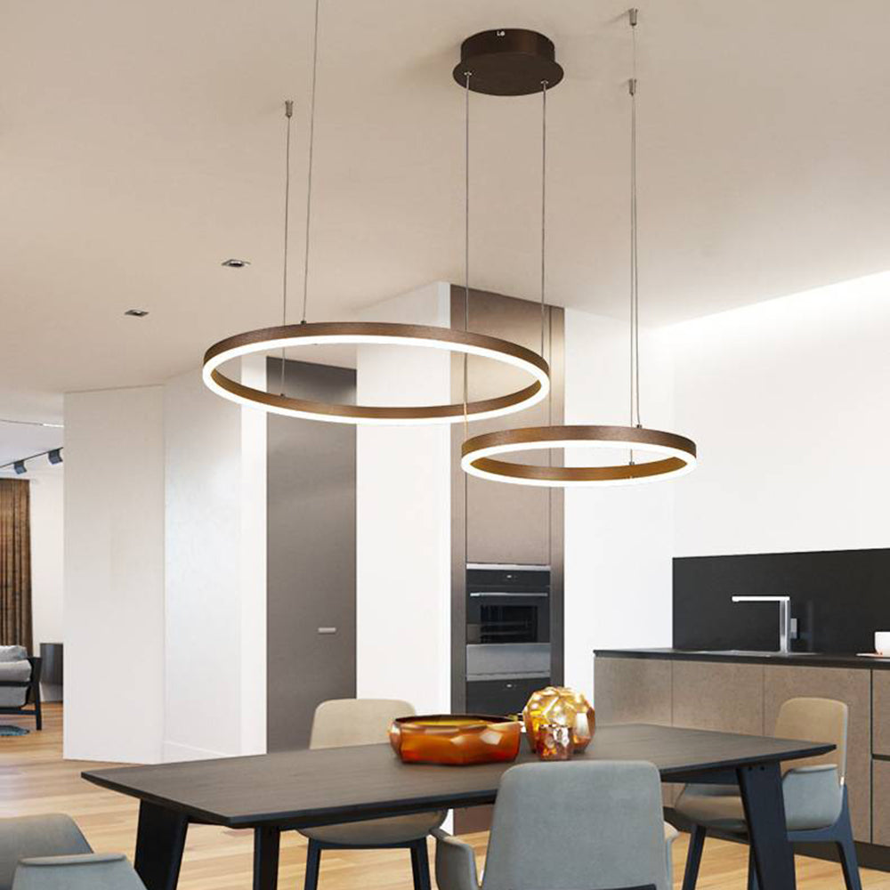 Remi Suspension Anneau Moderne Métal Noir/Doré/Café Salon