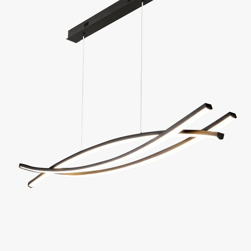 Arisha Suspension Courbe LED Moderne Métal Salle à manger - Neutralighting