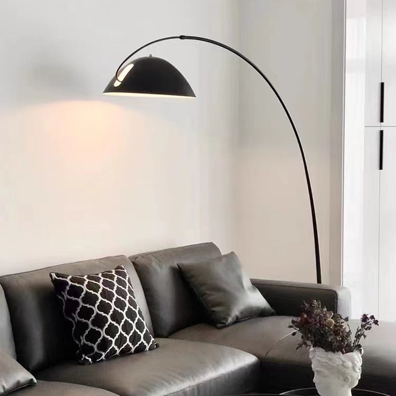 Arisha Lampadaire Canne à Pêche Simple, Métal, Noir, Salon - Neutralighting