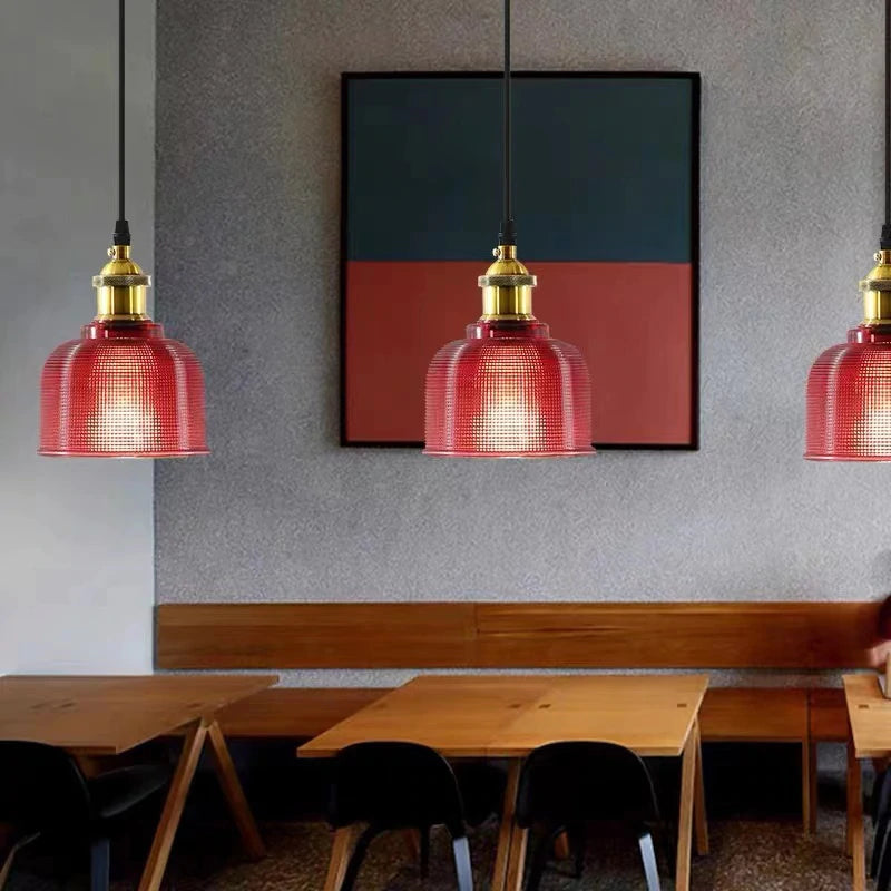 Ilira Vintage Luminaires Suspension. Bleu/Rouge/Transparent/Ambre