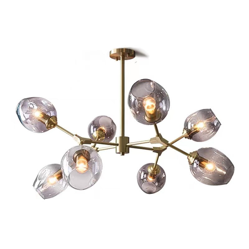 Valentina Suspension Multi Retro, Metal/Verre, Noir/Or, Chambre - Neutralighting