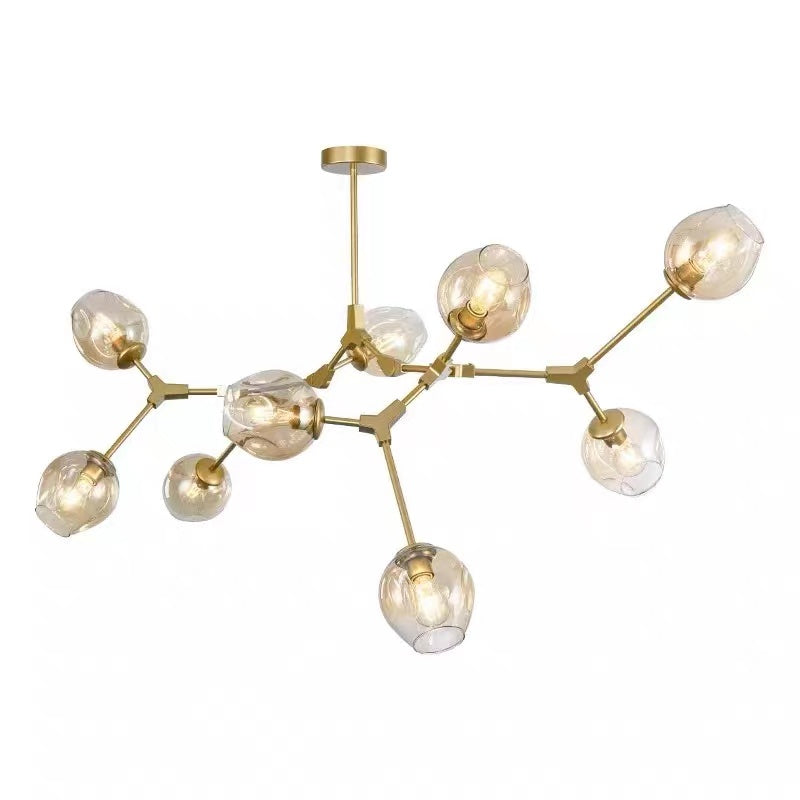 Valentina Suspension Multi Retro, Metal/Verre, Noir/Or, Chambre - Neutralighting