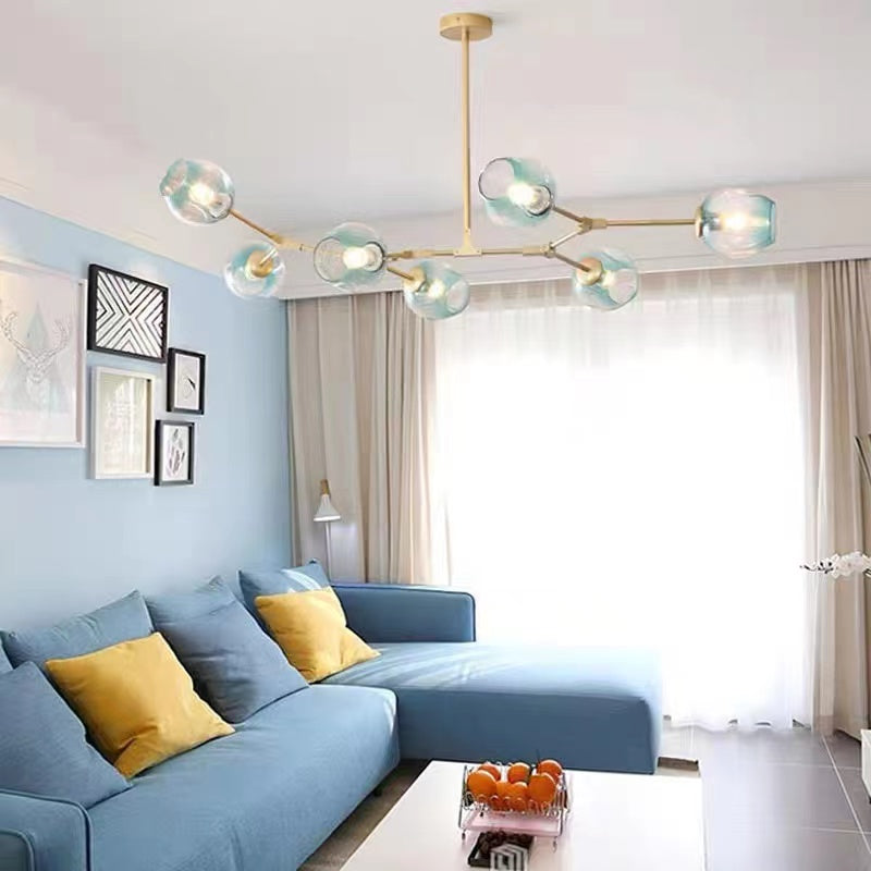 Valentina Suspension Multi Retro, Metal/Verre, Noir/Or, Chambre - Neutralighting
