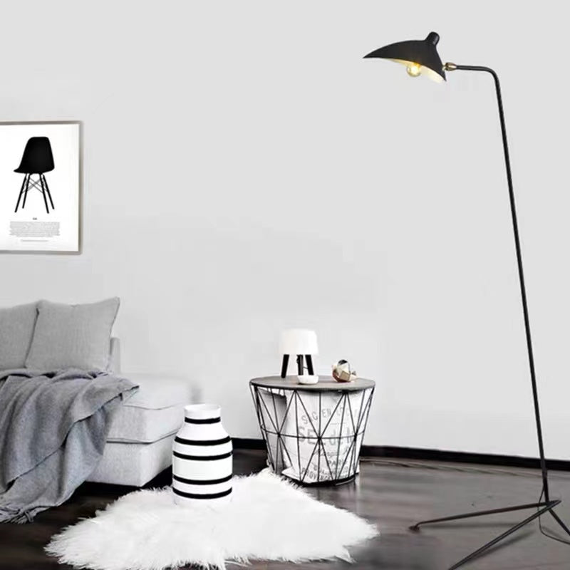 Arisha Lampadaire Cône Industriel, Métal, Noir, Salon - Neutralighting