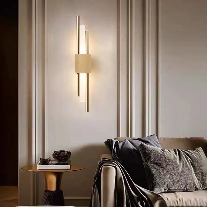 Drena Applique Murale Linéaire Moderne Marbre. Blanc/Vert/Or. Salon - Neutralighting