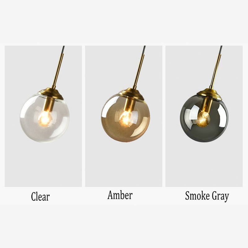 Narell Luminaires Suspension Verre Transparent Ambre