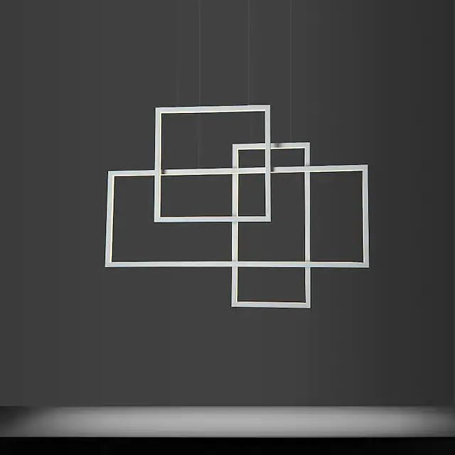 Arisha Lustre Rectangulaire Moderne, Métal/Gel de Silice, Noir/Blanc, Salon - Neutralighting