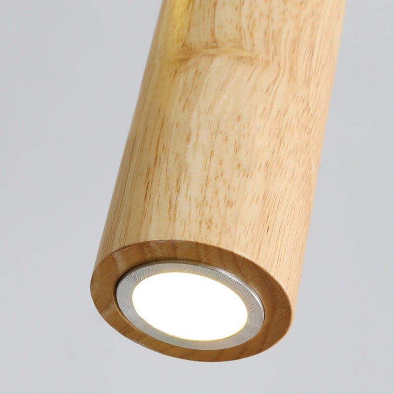 Muto Suspension Cylindre Moderne, Bois/Acrylique, Jaune/Brun, Salon - Neutralighting