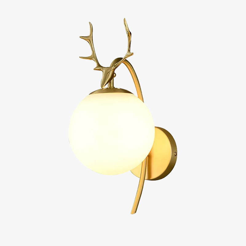 Valentina Applique Murale Bois de Cerf Art-Déco Moderne Métal/Verre Noir/Or Salon - Neutralighting