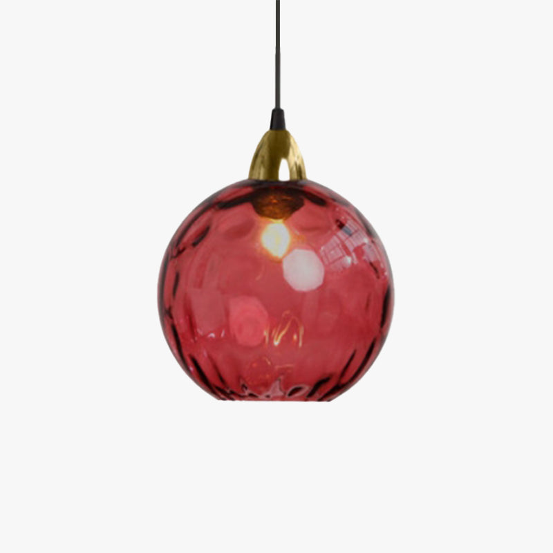 Water Ripple Suspension Boule Moderne Verre Rouge/Vert/Bleu Salon - Neutralighting