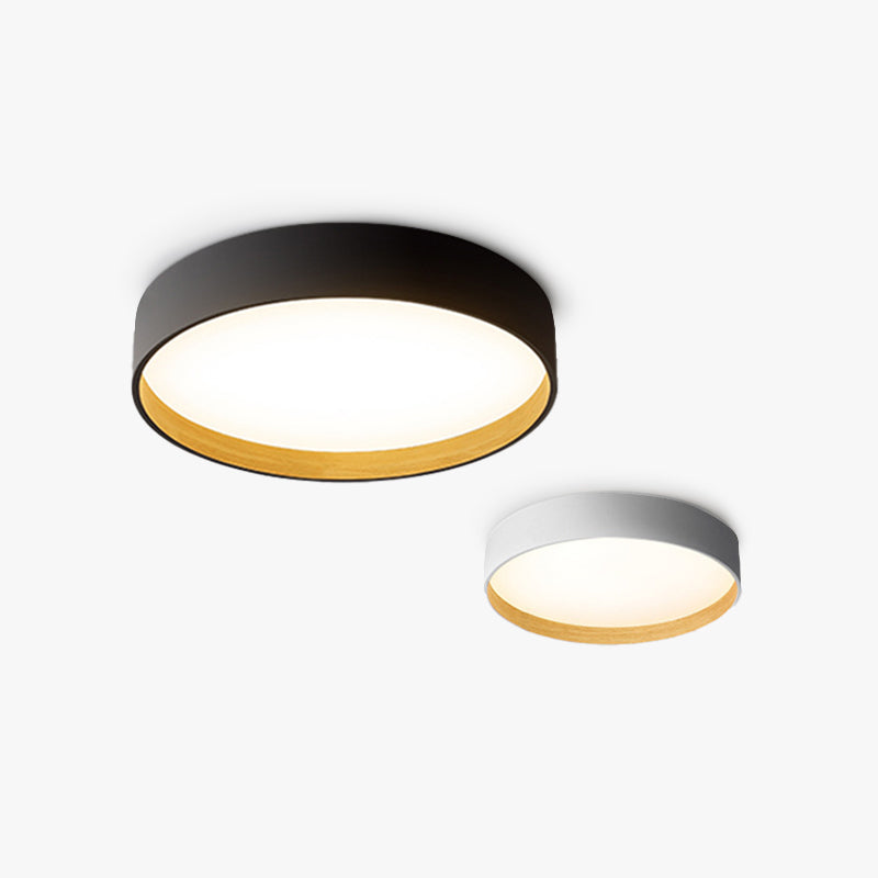 Arisha Plafonnier Rond Moderne, Métal/Acrylique, Blanc/Gris/Noir, Salon - Neutralighting