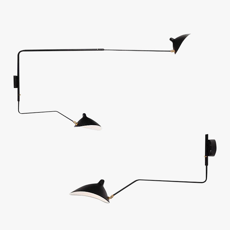 Arisha Simple LED Applique Murale Linéaire Industrielle 1/2 Lumières Métal Noir Salon/Chambre à Coucher - Neutralighting