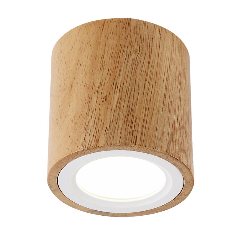 Muto Plafonnier Cylindre Moderne, Bois/Acrylique, Bois, Salon - Neutralighting