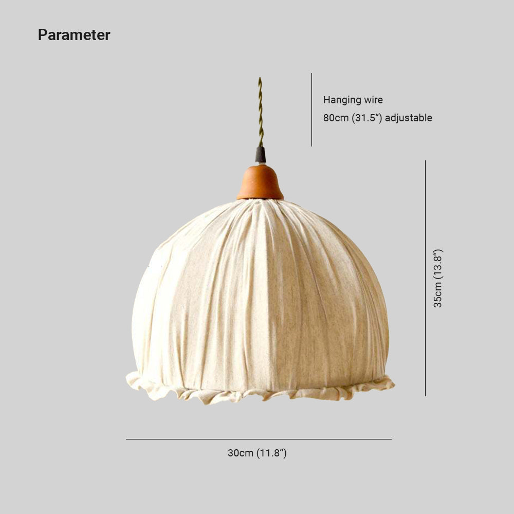 Arisha Suspension Dôme Vintage, Tissu, Beige, Salon/Chambre - Neutralighting
