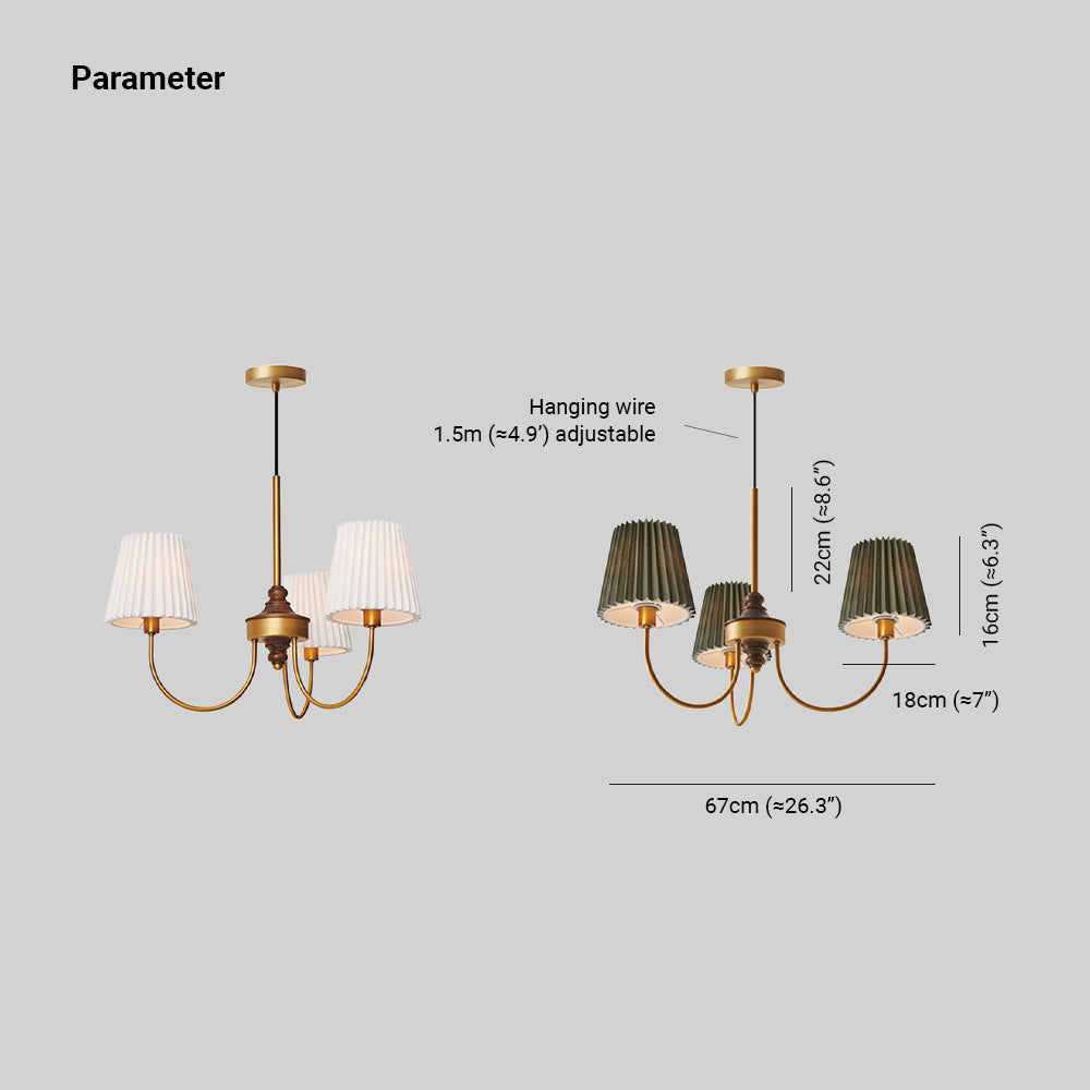 Silva Lustre Vintage, Métal/Tissu, Blanc/Vert, Salle à Manger/Salle à Séjour - Neutralighting