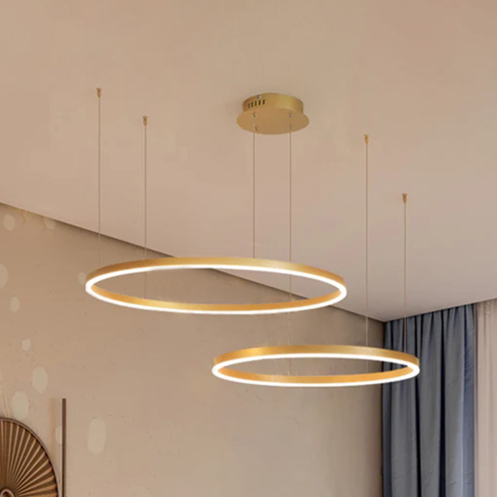 Remi Suspension Anneau Moderne Métal Noir/Doré/Café Salon