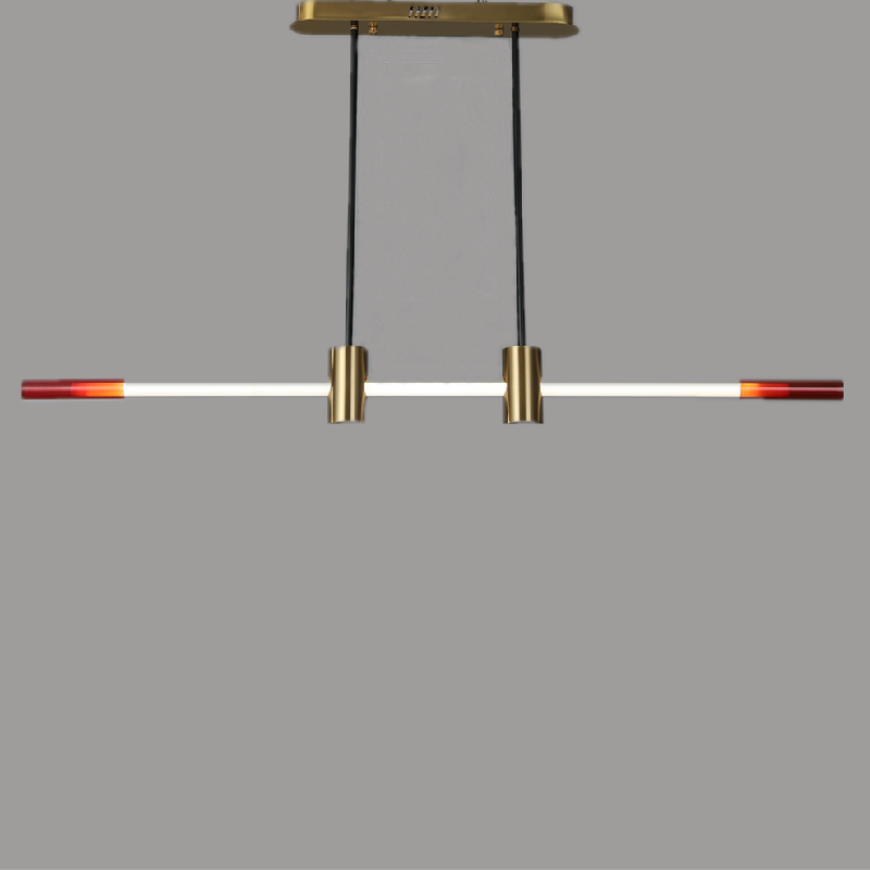 Ray Suspension Linéaire Moderne, Metal/Acrylique, Rouge/Marron, Chambre - Neutralighting