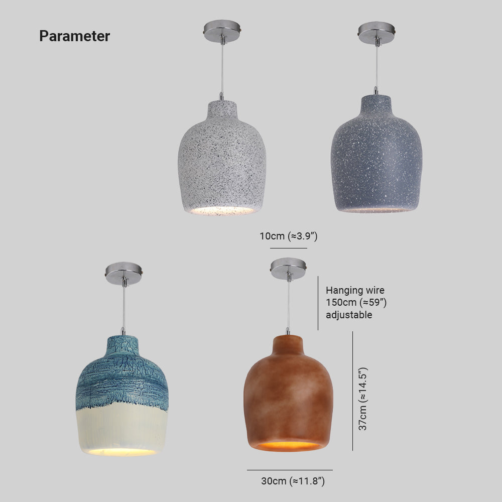 Avi Suspension Pot Retro, Résine/Acrylique, Gris/Blanc, Salon - Neutralighting