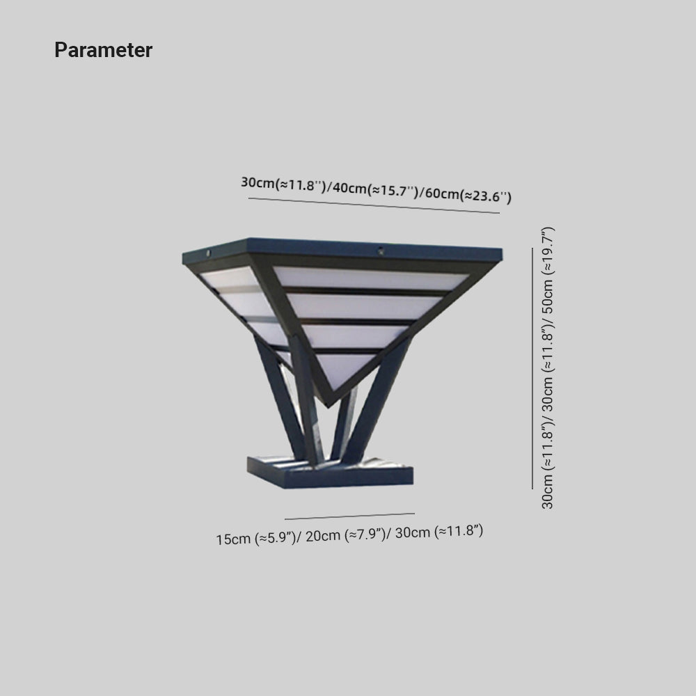 Ray Lampe de Poteau Triangle Moderne, Métal, Noir/Blanc, Jardin - Neutralighting
