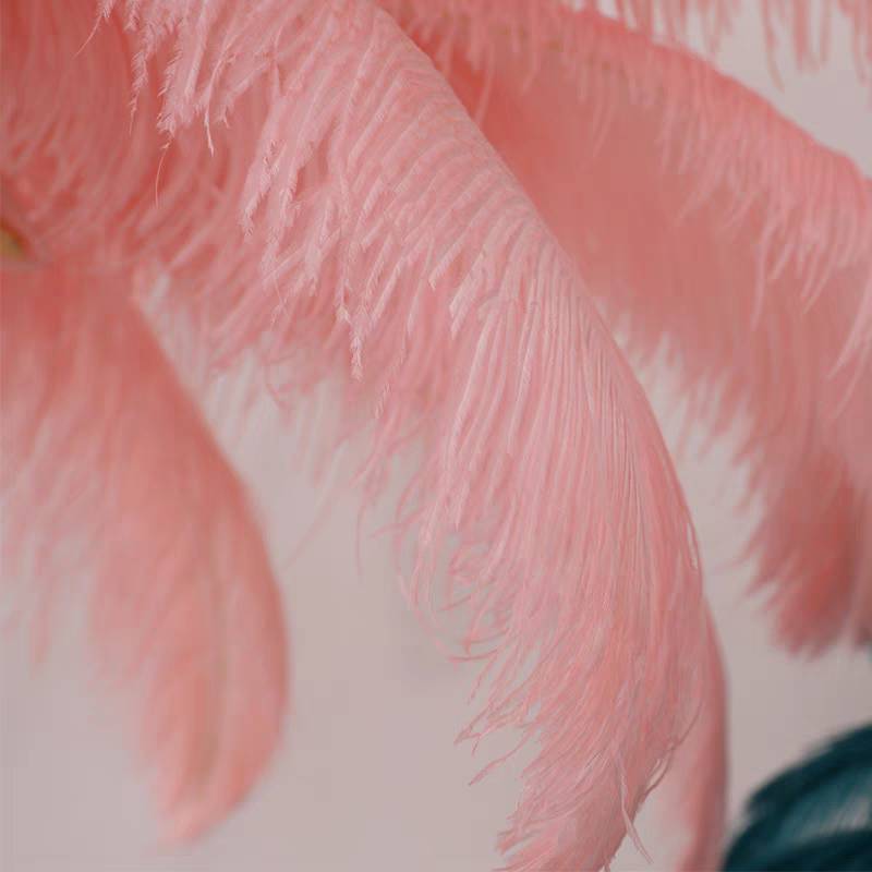 Lampadaire Fleur Luxe Plume/Métal Coloré Salon