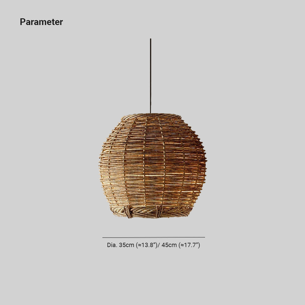 Ritta Suspension Luminaire LED Bois Rotin Salon/Salle à Manger - Neutralighting