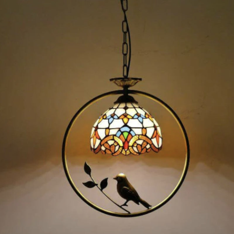Tiffany Cottage Suspension Métal Verre Chambre À Coucher - Neutralighting