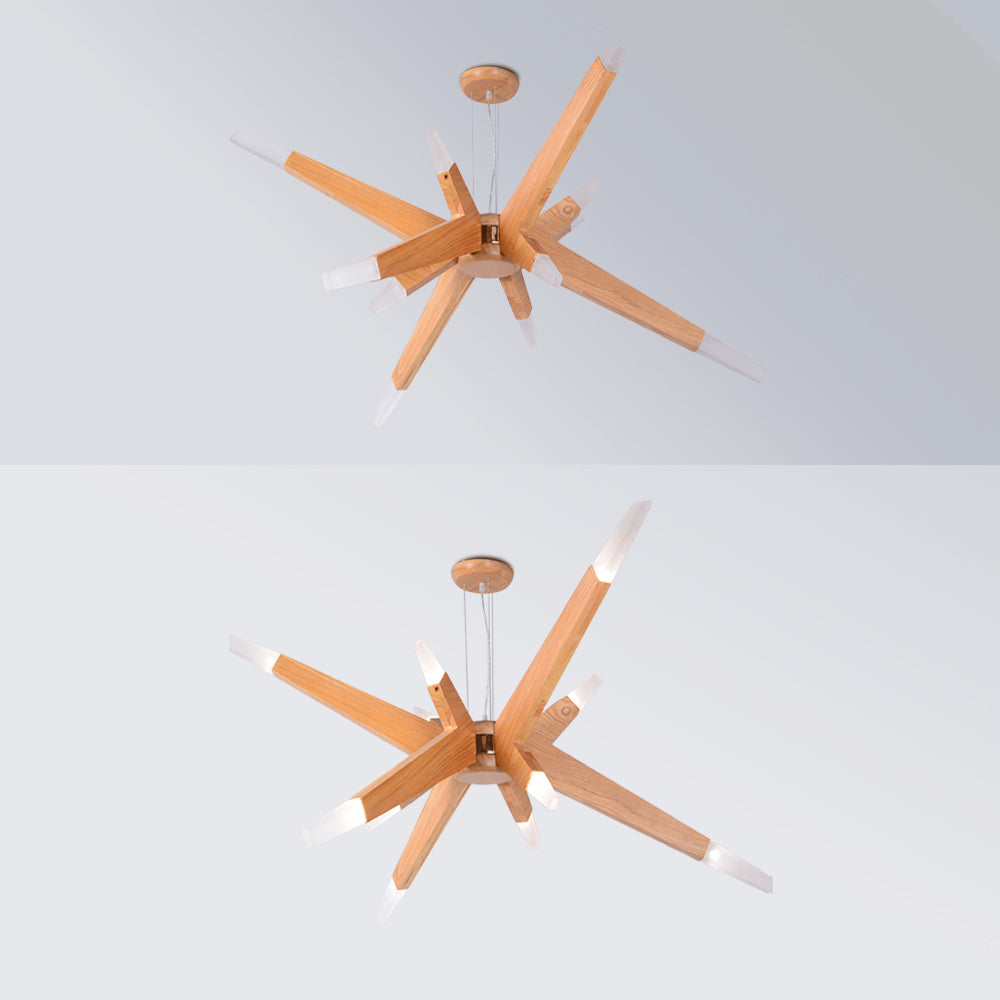 Muto Luminaires Suspensions Inégale Spoutnik Design Bois/Acrylique Chambre à Coucher - Neutralighting