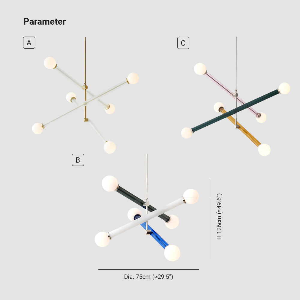 Arisha Suspension Ajustable Modern, Metal/Glass, Salon/Chambre à Coucher - Neutralighting