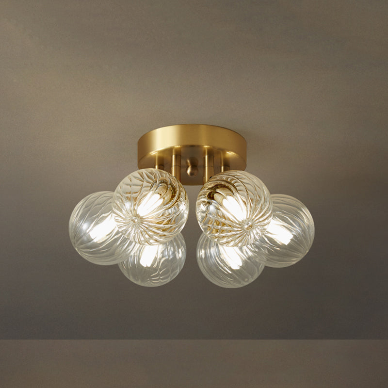 Valentina Plafonnier Boule Verre Transparent Vintage, Chambre - Neutralighting