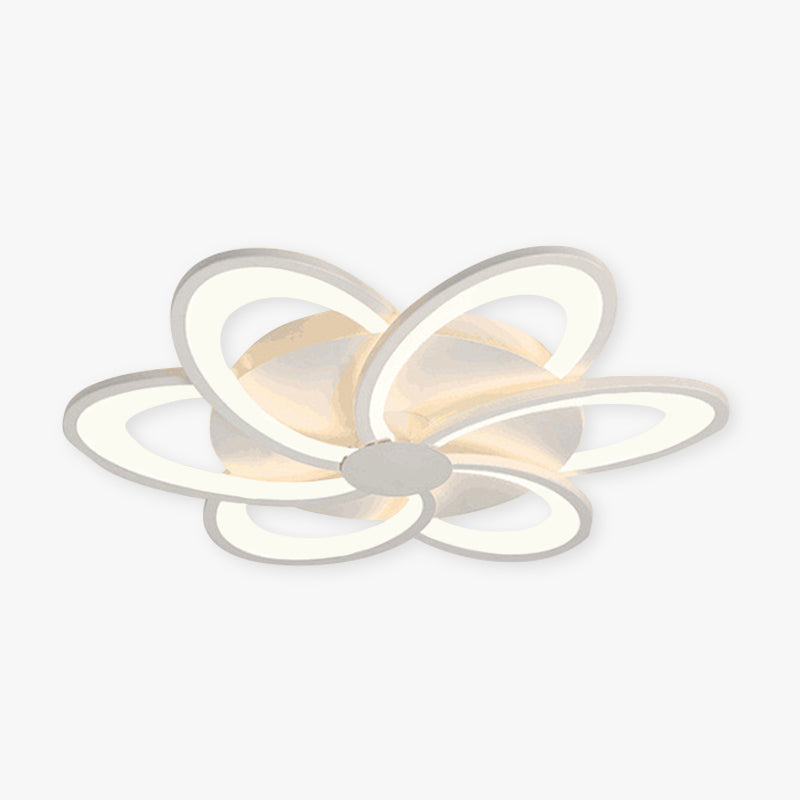 Arisha Plafonnier Fleur Moderne, Métal/Gel de Silice, Blanc, Salon - Neutralighting