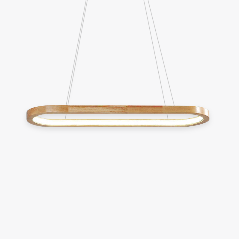 Muto Suspension Ellipse Moderne, Bois/Acrylique, Bois, Salon - Neutralighting