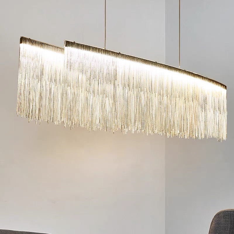 Arisha Suspension Linéaire Luxueux, Acrylique/Metal, Doré/Chrome, Chambre - Neutralighting
