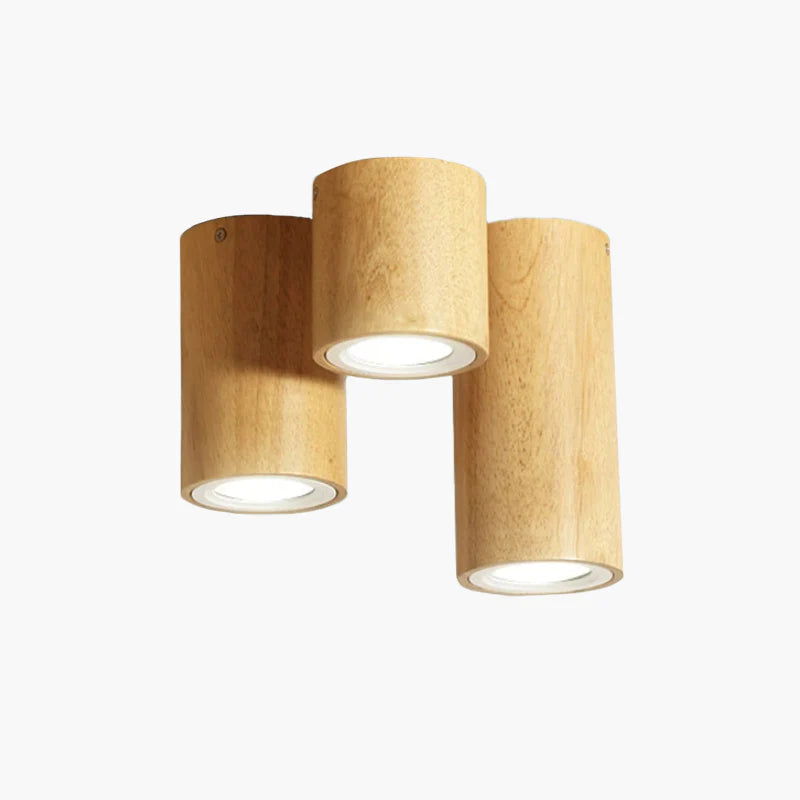 Muto Plafonnier Cylindre Moderne, Bois/Acrylique, Bois, Salon - Neutralighting