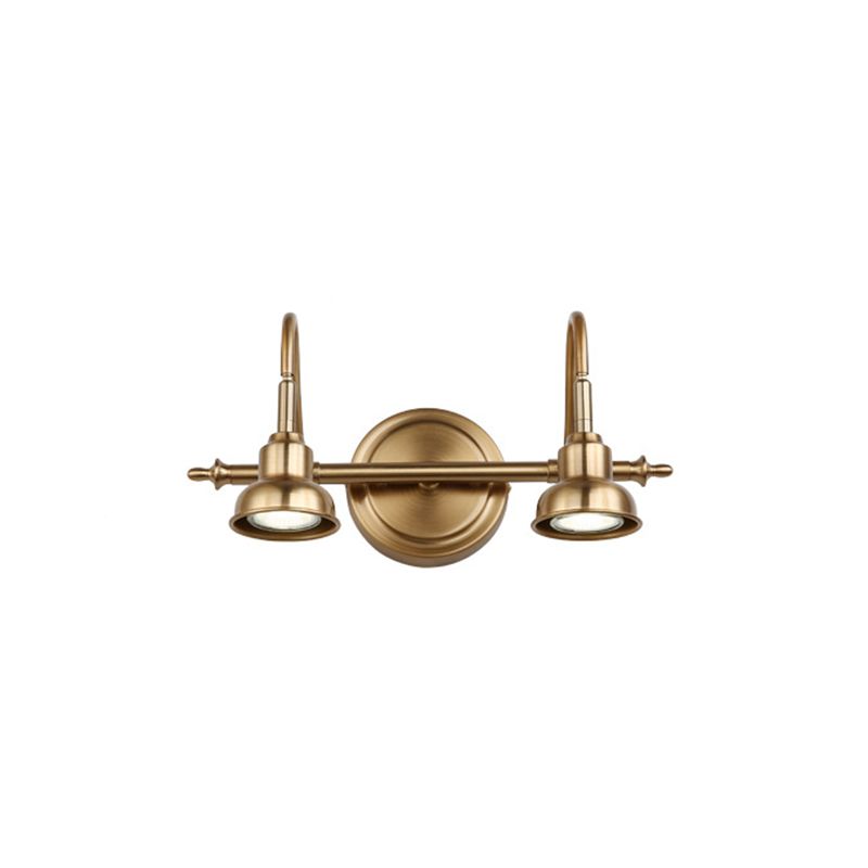 Tiffany Applique Murale Miroir Ronde Vintage, Métal, Or, Salon - Neutralighting