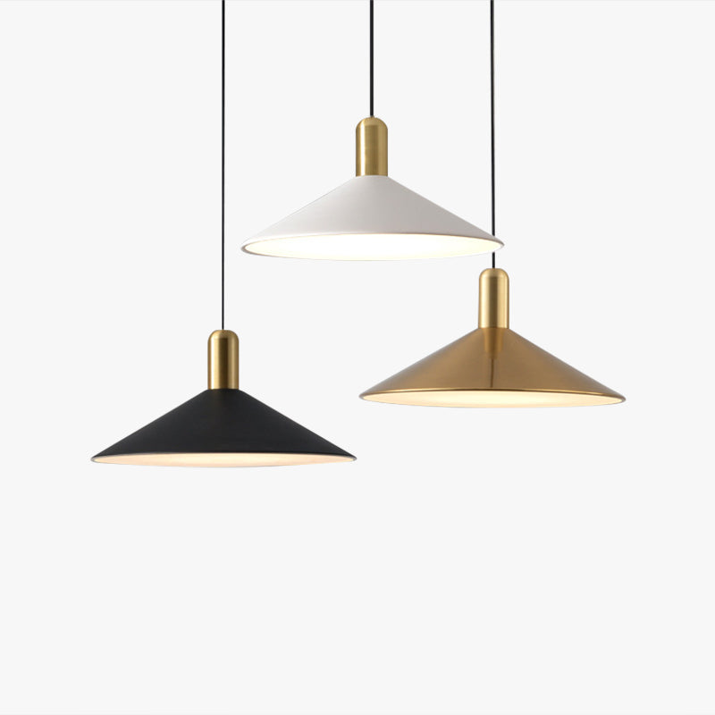 Arisha Suspension Moderne LED Acrylique/Métal, Noir/Blanc/Or, Salon - Neutralighting