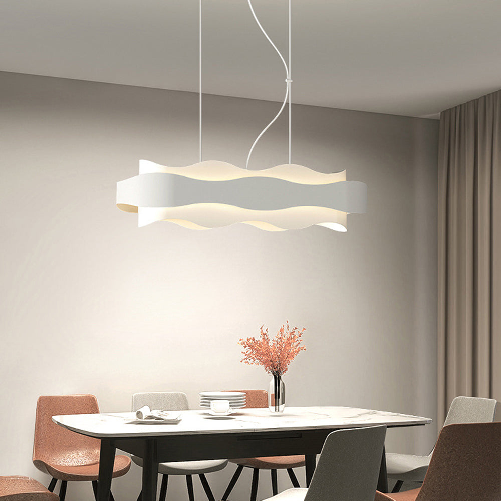Arisha Suspension Ronde Contemporaine, Métal, Blanc, Chambre à Coucher/Salle à Manger - Neutralighting