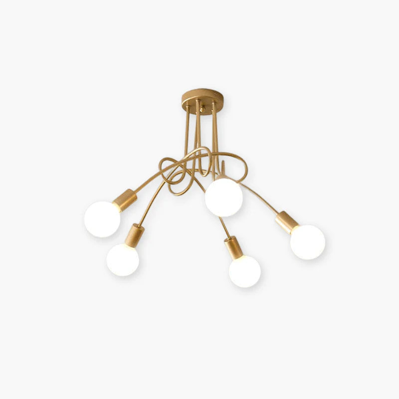 Valentina Lustre Linéaire/Bulle Moderne, Métal, Noir/Blanc/Or, Salon - Neutralighting
