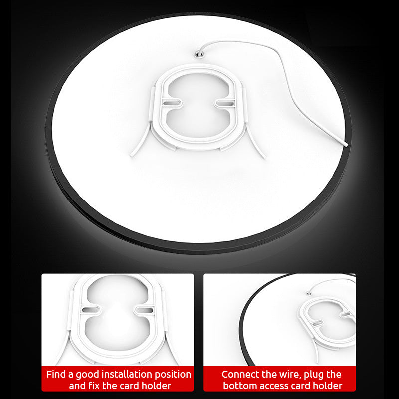 Yani Plafonnier Rond Moderne. Acrylique/ABS. Blanc/Noir. Salon - Neutralighting