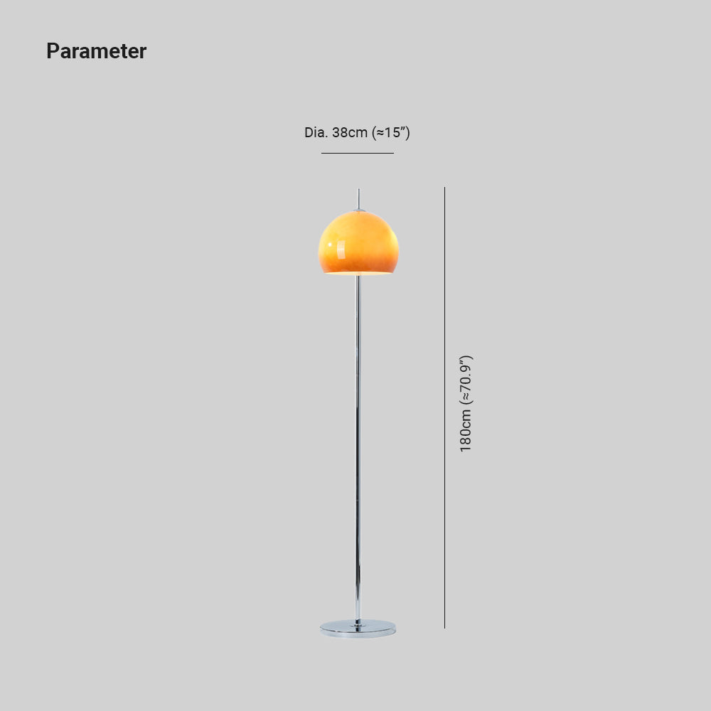 Mira Lampadaire Champignon Moderne, Métal/Verre, Jaune, Salon - Neutralighting