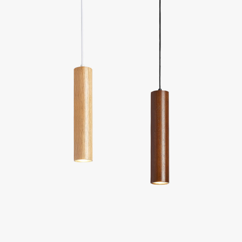 Muto Suspension Cylindre Moderne, Bois/Acrylique, Jaune/Brun, Salon - Neutralighting